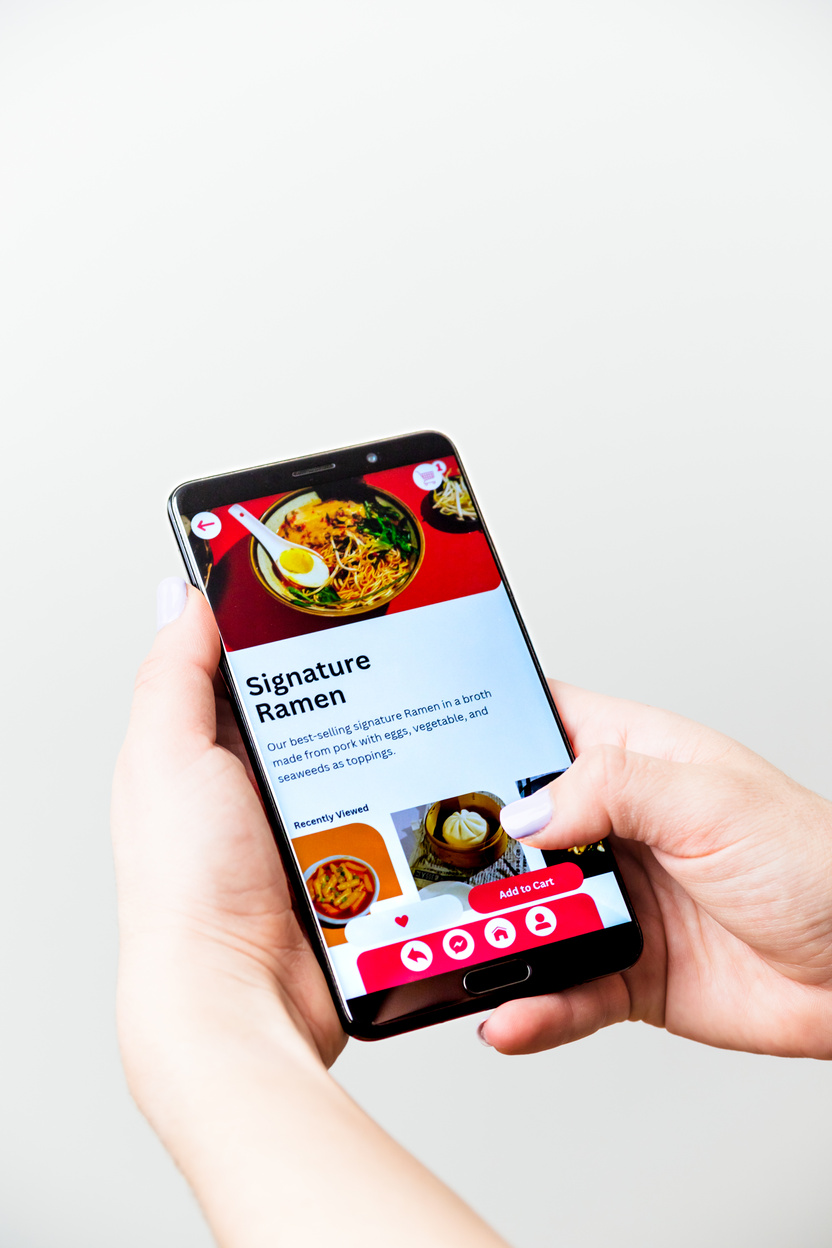 Conceptual Food Delivery Food Delivery App on Smartphone